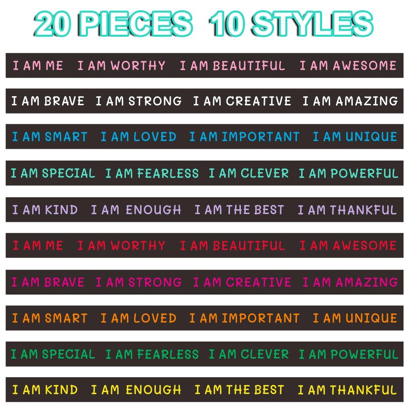 CYCLUSIVE 20 Pieces Students Inspirational Wristbands Rubber Bracelets Fun Motivational Wristbands for Kids Students Back to School Gifts - Image 2